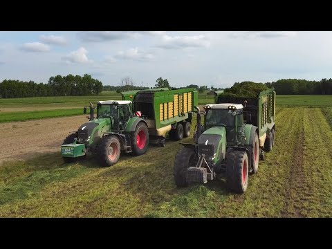 Zbiór Traw 2021 z Firmą "BLEJK"! Oporem! Do Pełna Albo Wcale [2xFendt, 2xKrone] Ciężkie Warunki