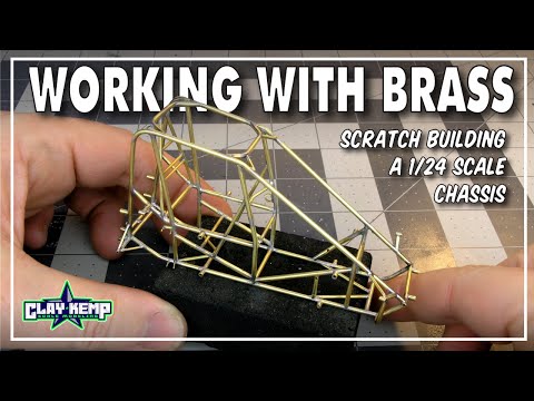 WORKING WITH BRASS: How to scratch build a 1/24 midget chassis using brass and soldering. (ASMR)