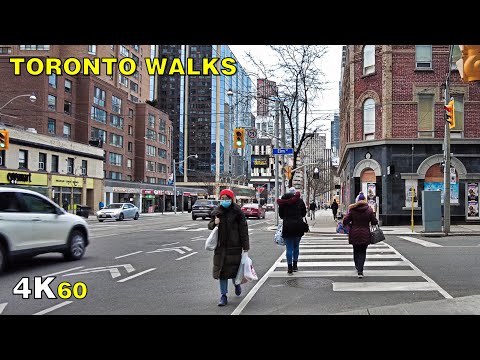 Downtown Toronto Walk Down Bay Street on January 18, 2021