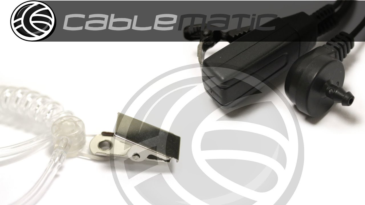 Auricular con micro para radio transceptor de 2 conectores por aire distribuido por CABLEMATIC ®
