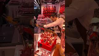 🇪🇸 Jamon Iberico in La Boqueria Market Barcelona Spain #shorts