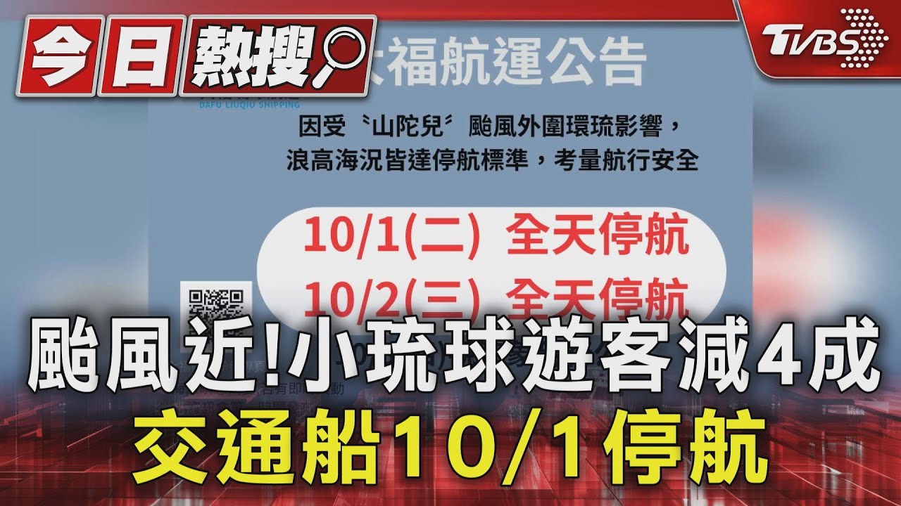 擔心山陀兒颱風!小琉球遊客減4成 交通船10/1停航2天