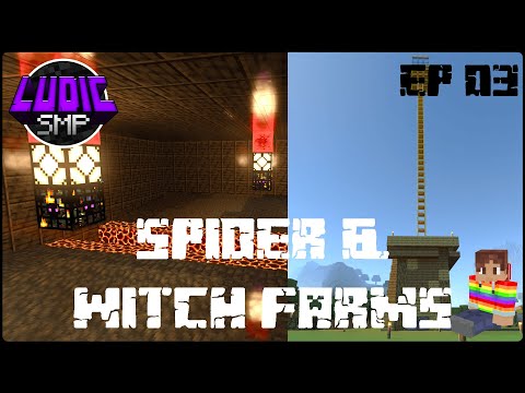 Caroloke - Spider & Witch Farms - Ludic SMP - Season 2 - Ep 03 - Minecraft Bedrock Edition
