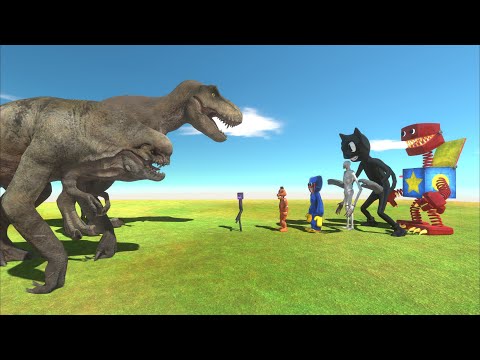 EPIC BATTLE! Rexy & D-rex Attack Freddy's Party ft. Boxy Boo - Dinosaurs vs. Horror Monsters! - ARBS