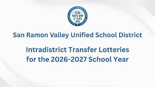 SRVUSD Intradistrict Lotteries for the 2026-27 School Year (April 16, 2026)