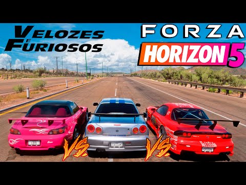 FORZA HORIZON 5 - SKYLINE GT-R R34 VS S2000 VS MAZDA RX7 - Velozes & Furiosos