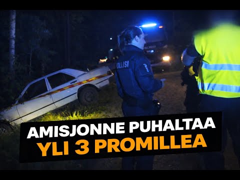 Poliisit - Jonne puhaltaa yli 3 promillea