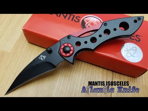MANTIS ISOSCELES FRAMELOCK BLACK FINISH AUS-8 FOLDING POCKET KNIFE MR1
