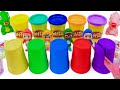 Satisfying Rainbow Play Doh Balls And Cookie Molds Fun Kinetic Sand ASMR