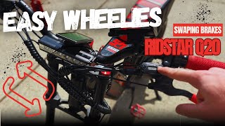 Ebike Brake Swap Hack: Master Easier Wheelies with This Setup‼️Brake Line Swap‼️Ridstar Q20