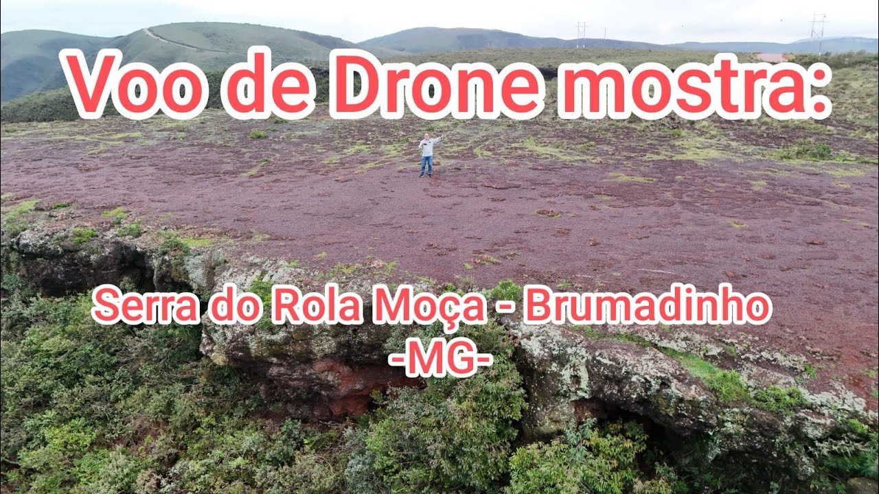 Voo de Drone DJI Mini 4, mostra o mirante da Serra do Rola Moça, Brumadinho Minas Gerais.