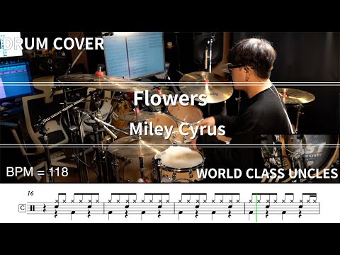 Miley Cyrus - Flowers [ drum cover, score, drum sheet ]