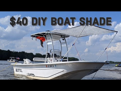 DIY BOAT SUN SHADE - Quick deployable and affordable option!