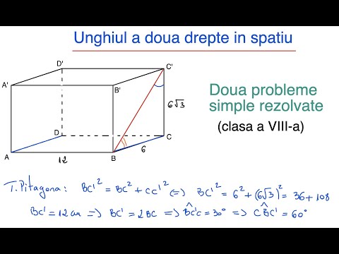 Unghiul a doua drepte in spatiu - Probleme rezolvate (clasa a VIII-a)