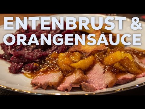 Zarte Barbarie-Entenbrust mit karamellisierter Orangensauce