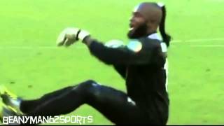 Crazy Keeper In Bizarre African Nations Cup Celebration - DR Congo - Robert Kidiaba - Funny