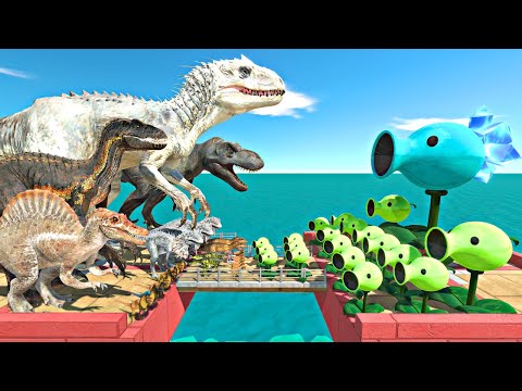 Dinosaurs Peashooter Challenge | Indominus Rex vs Peashooter Team - Animal Revolt Battle Simulator