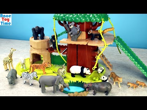 Safari Treehouse Adventure Playset Ania Animals Toys Video
