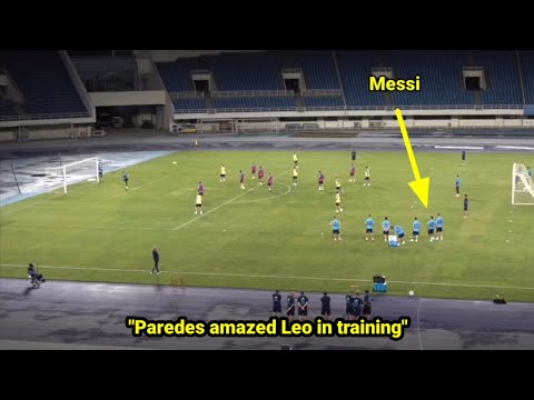 Lionel Messi's reaction to Leandro Paredes' stunning goal in training