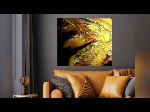 ELEGANT METALLIC Acrylic Pour Swipe Painting: Abstract Acrylic Pouring for Beginners (322)