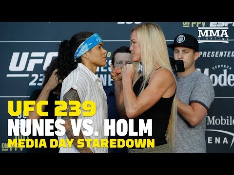 UFC 239: Amanda Nunes vs. Holly Holm Media Day Staredown - MMA Fighting
