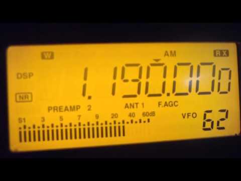 1190 kHz AM Radio Cidade ,  Radio Cidade AM Votuporanga / SP recebida em Nova Xavantina / MT