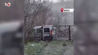 Mudurnu’da Lapa Lapa Kar Yağışı Etkili Oldu