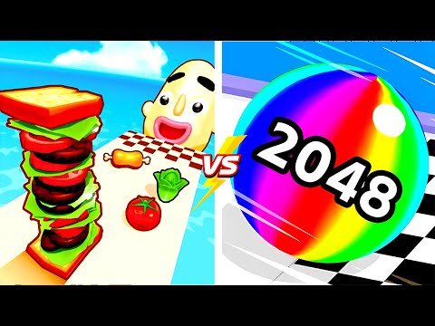 Sandwich Runner vs Ball Run 2048 🥪⚽️💨 NEW Update Level Gameplay Walkthrough (Android iOS) D4N
