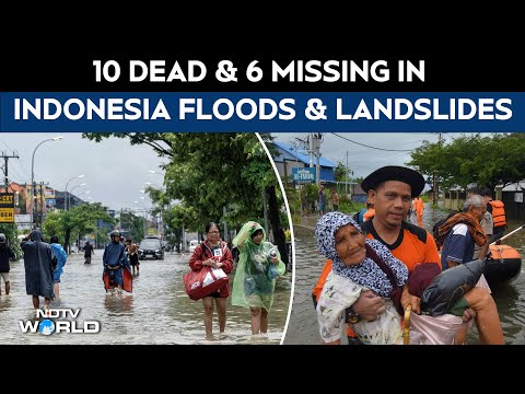 Landslides and flash floods on Indonesia&rsquo;s Sumatra island leave at least 10 dead, 6 missing