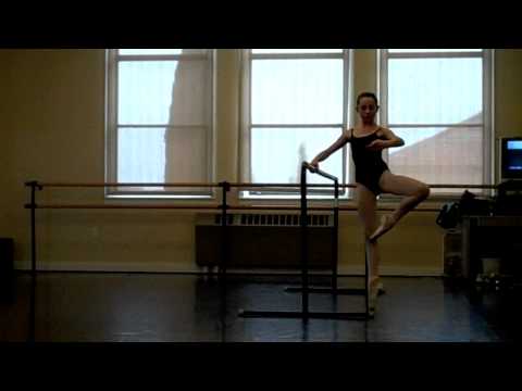 Fouette Preparation En Dedans at Barre on Pointe - Robbie age 12