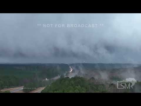 01-02-2023 Pelican, LA - Intense Rotation - Tornado Warned Storm Crosses I49