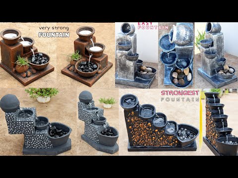 Cemented Craft - Amazing 4 Best Homemade Indoor Strongest Waterfall Fountain | Cemented Life Hacks