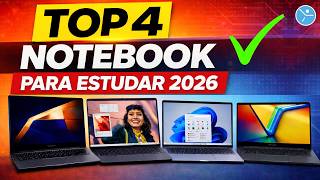 ✅TOP 4 Melhor NOTEBOOK Para ESTUDAR 2026 // Bom e Barato (Análise Completa)
