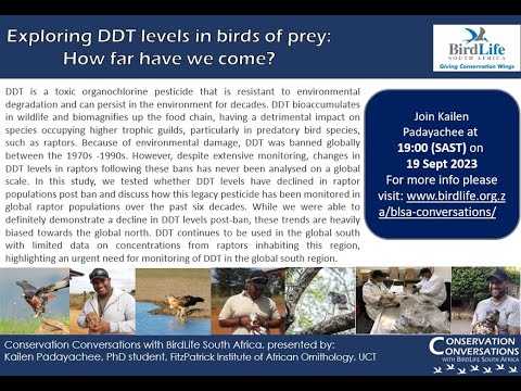 Conservation Conversations: Exploring DDT levels in birds of prey- Kailen Padayachee (19Sep23)