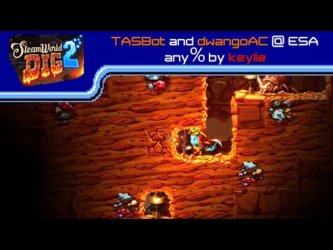 TASBot in Europe! SteamWorld Dig 2 TAS with runner commentary at ESA (European Speedrunner Assembly)