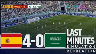 Últimos minutos ⚽ España 4-0 Arabia Saudita | Mundial 2026 | Simulación y Recreación (Gameplay)