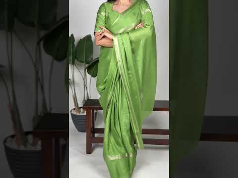 Firozi Designer Crepe Weaving Saree with Matching Unstitched Crepe Blouse – Elegant Traditional Wear