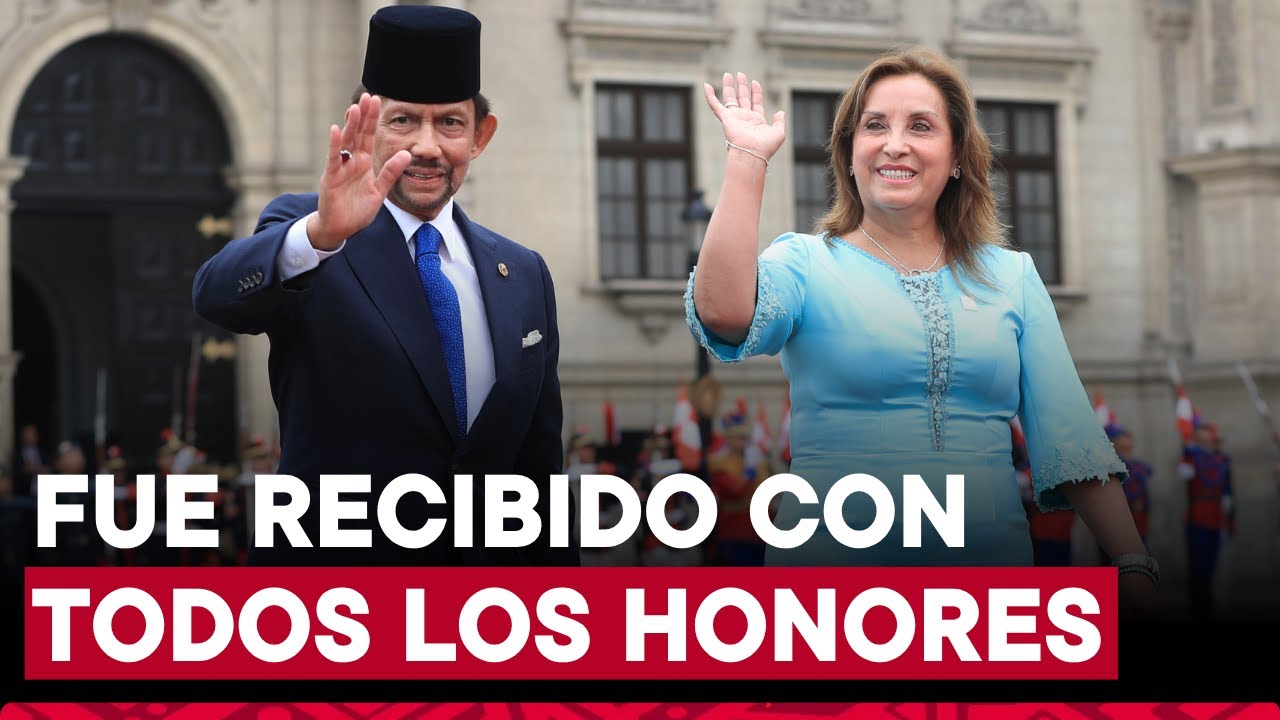 Así recibió la presidenta Dina Boluarte al sultán de Brunéi Darussalam en Palacio de Gobierno