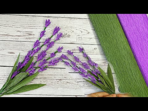 How to Make Lavender Paper Flower | crepe paper flowers craft | DIY crepe paper flowers