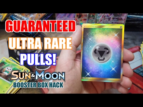 GUARANTEED ULTRA RARE PULLS! SUN & MOON BOOSTER BOX HACK - POKEMON UNWRAPPED