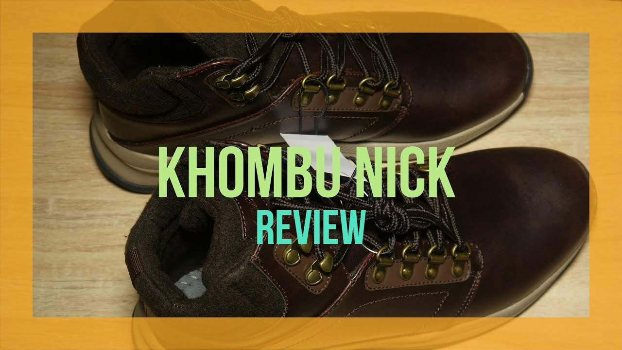 KHOMBU Nick Brown Memory Foam Walking Boots Review. 4K