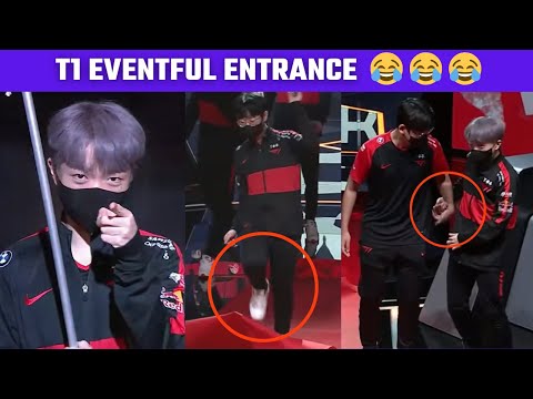 T1 eventful entrance 🤣🤣🤣 LCK Moments | T1 cute moments