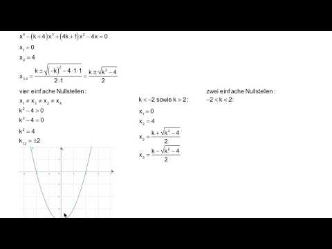 Nullstellen von Funktionen 4. Grades mit Parameter mit Polynomdivision lösen