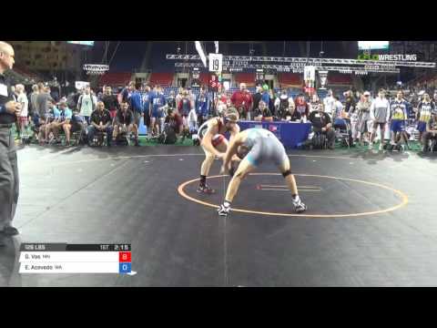 Junior FS 126 Round of 128 - Garrett Vos (MN) vs. Elijah Acevedo (WA)