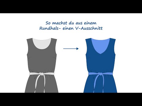 From a round neck to a V-neck + constructing a facing