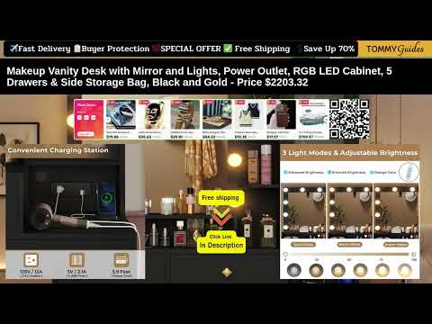 Vanity Makeup Desk with Lights & Mirror #MakeupVanity