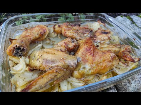 Receta de pollo al horno con patatas panaderas