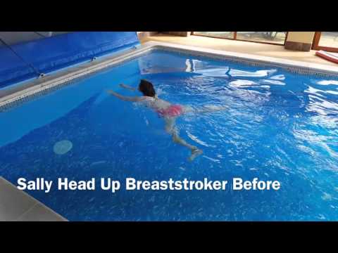Swimming Without Stress: Sally Head Up Breaststroker Before and After 2 Lessons