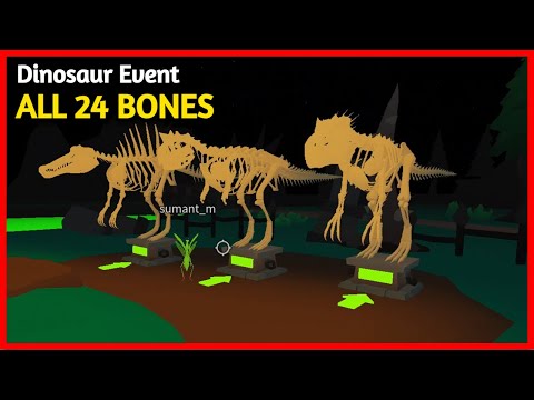 Roblox Animal Simulator ALL 24 BONES Location [Dinosaur Event]