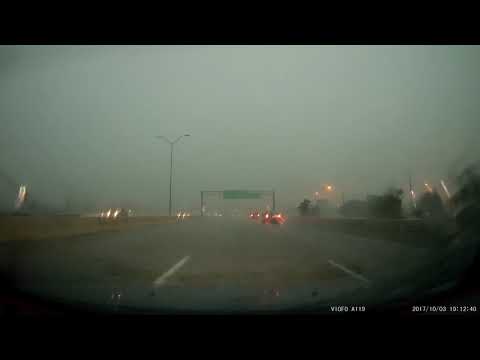Lightning Strikes Close While Driving
